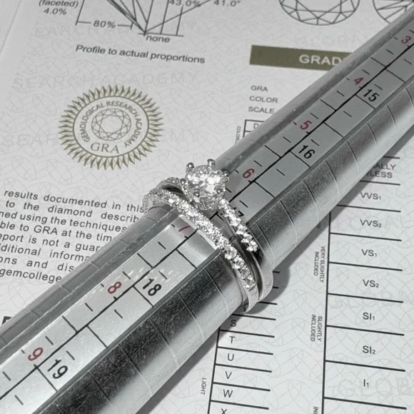 Dainty Over 1ct.tw Moissanite Ring Set Size 7 - Picture 13 of 13